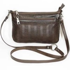 Rehard Italy Perforated Leather Genuine Dark Brown Bag